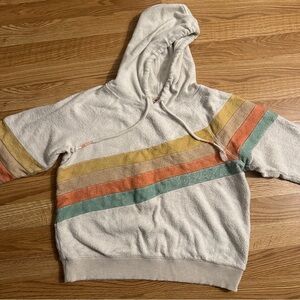 Faherty Cream Colored Unisex Textured Hoodie Size Small
